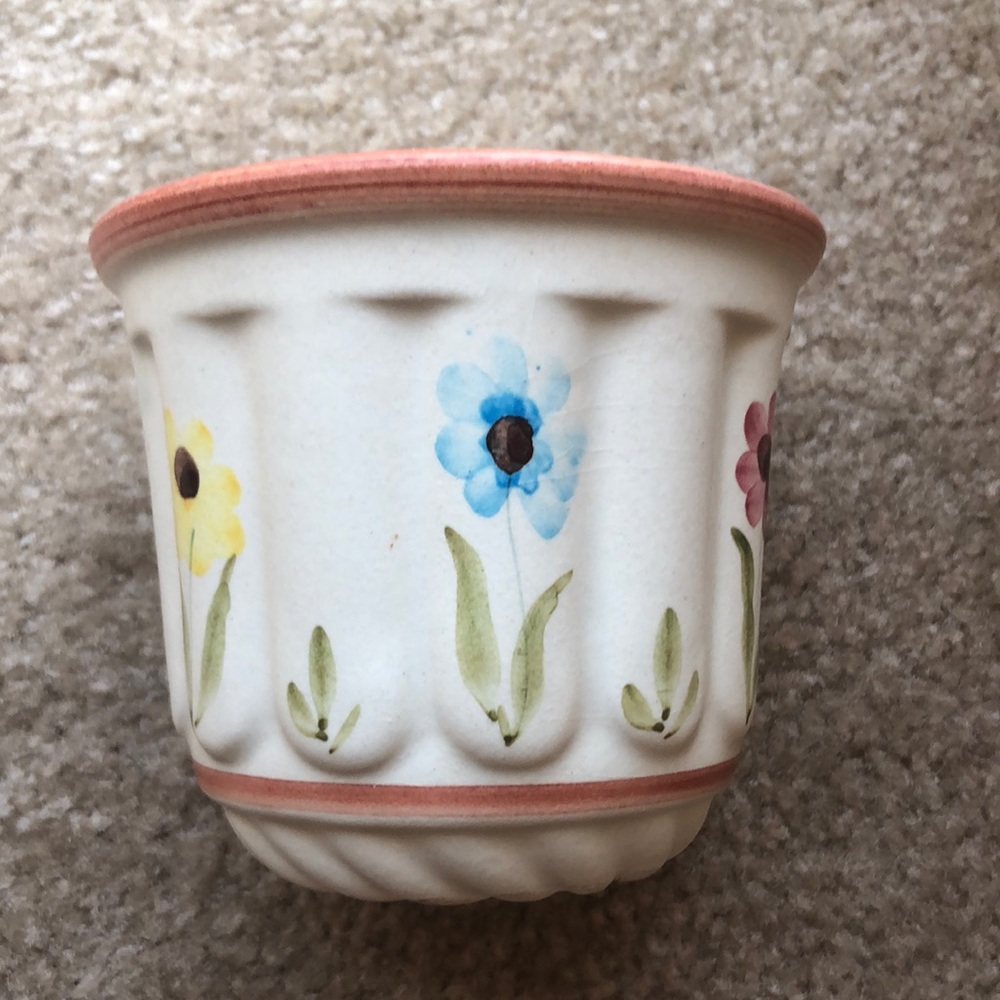 Vintage Hand Painted Italian Ceramic Planter, Made in Italy